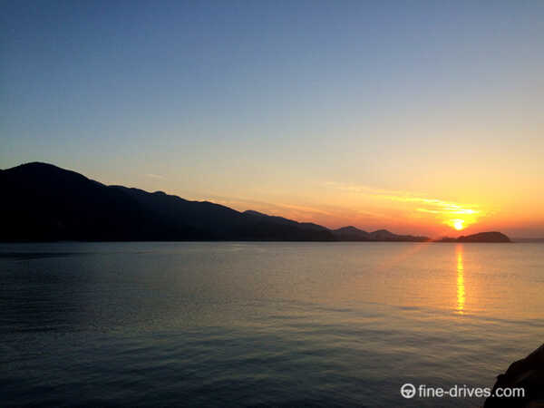深江漁港の夕日