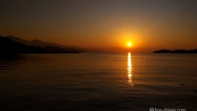 船越湾の夕日